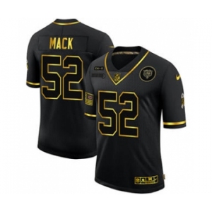 Men's Chicago Bears #52 Khalil Mack 2020 Salute To Service Black Golden Limited Football Jersey