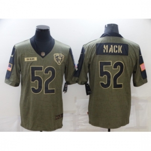 Men's Chicago Bears #52 Khalil Mack Nike Olive 2021 Salute To Service Limited Player Jersey