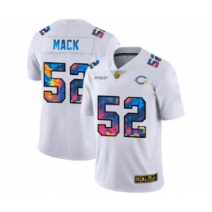 Men's Chicago Bears #52 Khalil Mack White Multi-Color 2020 Football Crucial Catch Limited Football Jersey