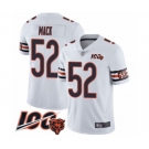 Men's Chicago Bears #52 Khalil Mack White Vapor Untouchable Limited Player 100th Season Football Jersey