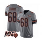 Men's Chicago Bears #68 James Daniels Limited Silver Inverted Legend 100th Season Football Jersey