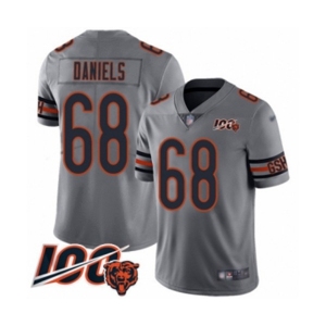 Men's Chicago Bears #68 James Daniels Limited Silver Inverted Legend 100th Season Football Jersey