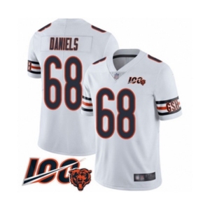 Men's Chicago Bears #68 James Daniels White Vapor Untouchable Limited Player 100th Season Football Jersey