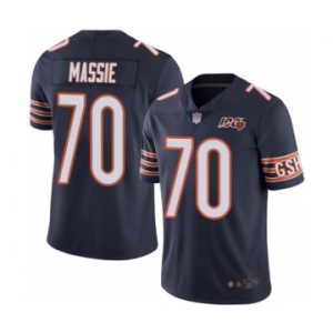 Men's Chicago Bears #70 Bobby Massie Navy Blue Team Color 100th Season Limited Football Jersey