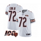 Men's Chicago Bears #72 Charles Leno White Vapor Untouchable Limited Player 100th Season Football Jersey