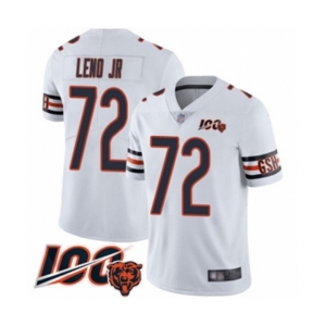 Men's Chicago Bears #72 Charles Leno White Vapor Untouchable Limited Player 100th Season Football Jersey