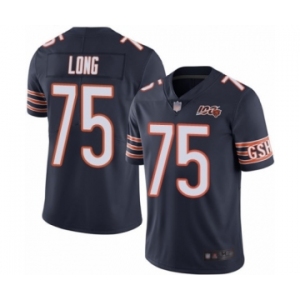 Men's Chicago Bears #75 Kyle Long Navy Blue Team Color 100th Season Limited Football Jersey