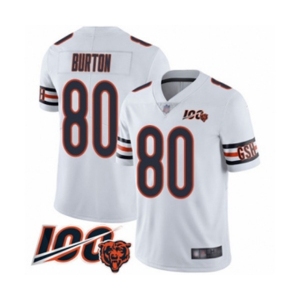 Men's Chicago Bears #80 Trey Burton White Vapor Untouchable Limited Player 100th Season Football Jersey