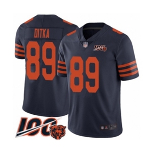 Men's Chicago Bears #89 Mike Ditka Limited Navy Blue Rush Vapor Untouchable 100th Season Football Jersey