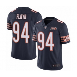 Men's Chicago Bears #94 Leonard Floyd Navy Blue Team Color 100th Season Limited Football Jersey