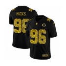 Men's Chicago Bears #96 Akiem Hicks Black Leopard Print Fashion Vapor Limited Football Jersey