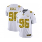 Men's Chicago Bears #96 Akiem Hicks Flocked Leopard Print Vapor Limited Football Jersey White