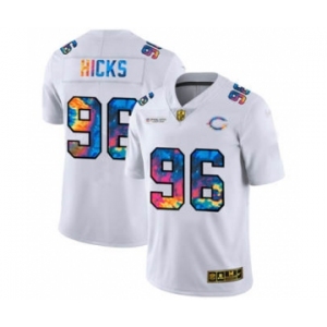 Men's Chicago Bears #96 Akiem Hicks White Multi-Color 2020 Football Crucial Catch Limited Football Jersey