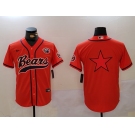 Men's Chicago Bears Blank Orange Throwback With Patch Cool Base Stitched Baseball Jersey