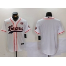 Men's Chicago Bears Blank White With Patch Cool Base Stitched Baseball Jersey