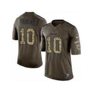 Men's Nike Chicago Bears #10 Mitchell Trubisky Limited Green Salute to Service NFL Jersey