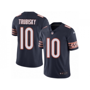 Men's Nike Chicago Bears #10 Mitchell Trubisky Limited Navy Blue Rush NFL Jersey