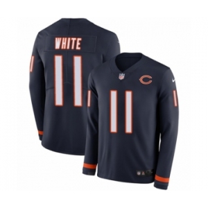 Men's Nike Chicago Bears #11 Kevin White Limited Navy Blue Therma Long Sleeve NFL Jersey