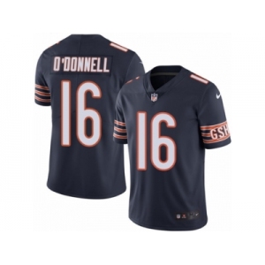 Men's Nike Chicago Bears #16 Pat O'Donnell Limited Navy Blue Rush NFL Jersey