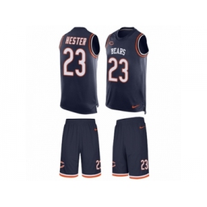 Men's Nike Chicago Bears #23 Devin Hester Limited Navy Blue Tank Top Suit NFL Jersey
