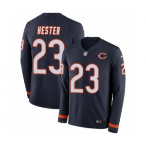 Men's Nike Chicago Bears #23 Devin Hester Limited Navy Blue Therma Long Sleeve NFL Jersey