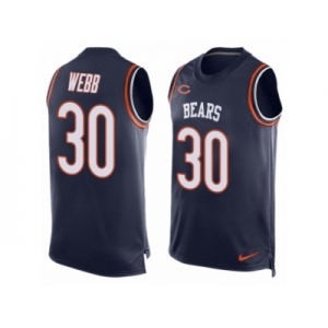 Men's Nike Chicago Bears #30 B.W. Webb Limited Navy Blue Player Name & Number Tank Top NFL Jersey