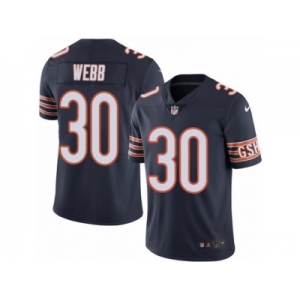 Men's Nike Chicago Bears #30 B.W. Webb Limited Navy Blue Rush NFL Jersey