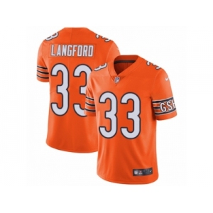 Men's Nike Chicago Bears #33 Jeremy Langford Vapor Untouchable Limited Orange Rush NFL Jersey