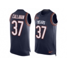 Men's Nike Chicago Bears #37 Bryce Callahan Limited Navy Blue Player Name & Number Tank Top NFL Jersey