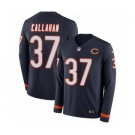 Men's Nike Chicago Bears #37 Bryce Callahan Limited Navy Blue Therma Long Sleeve NFL Jersey