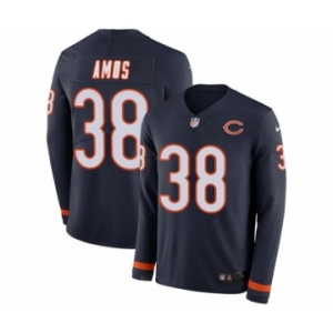 Men's Nike Chicago Bears #38 Adrian Amos Limited Navy Blue Therma Long Sleeve NFL Jersey