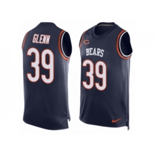 Men's Nike Chicago Bears #39 Jacoby Glenn Limited Navy Blue Player Name & Number Tank Top NFL Jersey