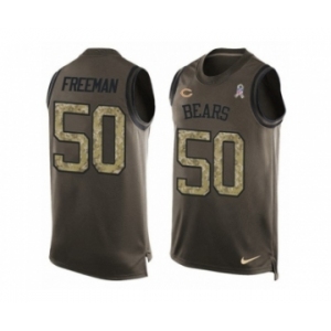 Men's Nike Chicago Bears #50 Jerrell Freeman Limited Green Salute to Service Tank Top Alternate NFL Jersey