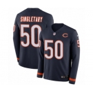 Men's Nike Chicago Bears #50 Mike Singletary Limited Navy Blue Therma Long Sleeve NFL Jersey