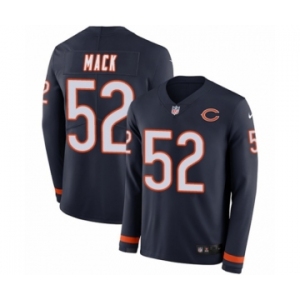 Men's Nike Chicago Bears #52 Khalil Mack Limited Navy Blue Therma Long Sleeve NFL Jersey