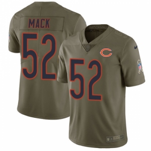 Men's Nike Chicago Bears #52 Khalil Mack Limited Olive 2017 Salute to Service NFL Jersey