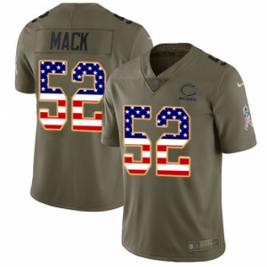 Men's Nike Chicago Bears #52 Khalil Mack Limited Olive USA Flag 2017 Salute to Service NFL Jersey