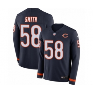 Men's Nike Chicago Bears #58 Roquan Smith Limited Navy Blue Therma Long Sleeve NFL Jersey