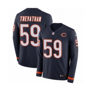 Men's Nike Chicago Bears #59 Danny Trevathan Limited Navy Blue Therma Long Sleeve NFL Jersey