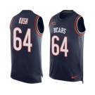 Men's Nike Chicago Bears #64 Eric Kush Limited Navy Blue Player Name & Number Tank Top NFL Jersey