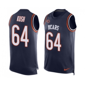 Men's Nike Chicago Bears #64 Eric Kush Limited Navy Blue Player Name & Number Tank Top NFL Jersey