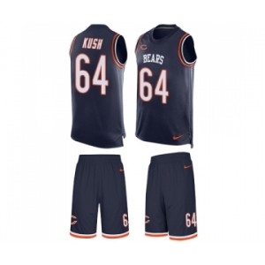 Men's Nike Chicago Bears #64 Eric Kush Limited Navy Blue Tank Top Suit NFL Jersey