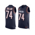 Men's Nike Chicago Bears #74 Jonathan Bullard Limited Navy Blue Player Name & Number Tank Top NFL Jersey