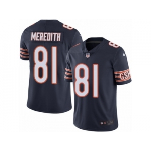 Men's Nike Chicago Bears #81 Cameron Meredith Limited Navy Blue Rush NFL Jersey