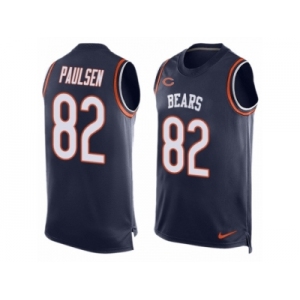 Men's Nike Chicago Bears #82 Logan Paulsen Limited Navy Blue Player Name & Number Tank Top NFL Jersey