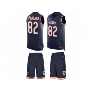 Men's Nike Chicago Bears #82 Logan Paulsen Limited Navy Blue Tank Top Suit NFL Jersey