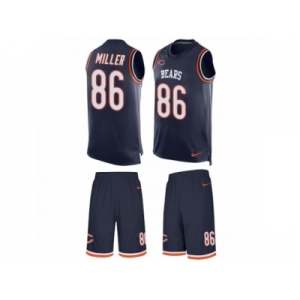 Men's Nike Chicago Bears #86 Zach Miller Limited Navy Blue Tank Top Suit NFL Jersey