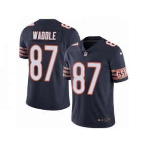 Men's Nike Chicago Bears #87 Tom Waddle Limited Navy Blue Rush NFL Jersey