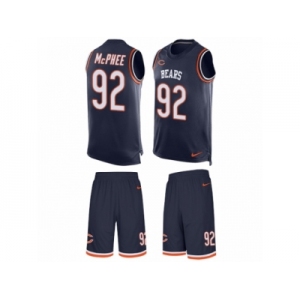 Men's Nike Chicago Bears #92 Pernell McPhee Limited Navy Blue Tank Top Suit NFL Jersey