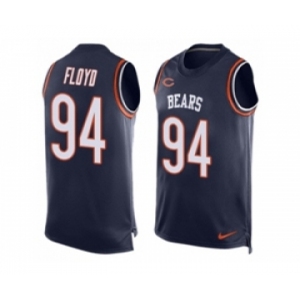 Men's Nike Chicago Bears #94 Leonard Floyd Limited Navy Blue Player Name & Number Tank Top NFL